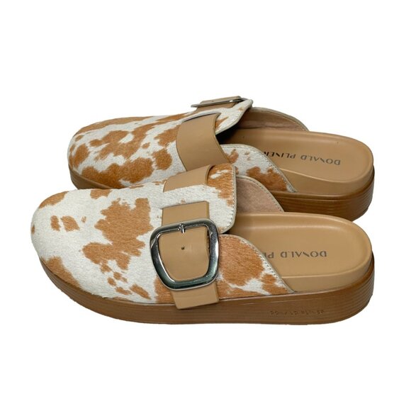 Donald J. Pliner | Fiona Printed Calf Hair Leather Buckled Mule - Picture 1 of 7